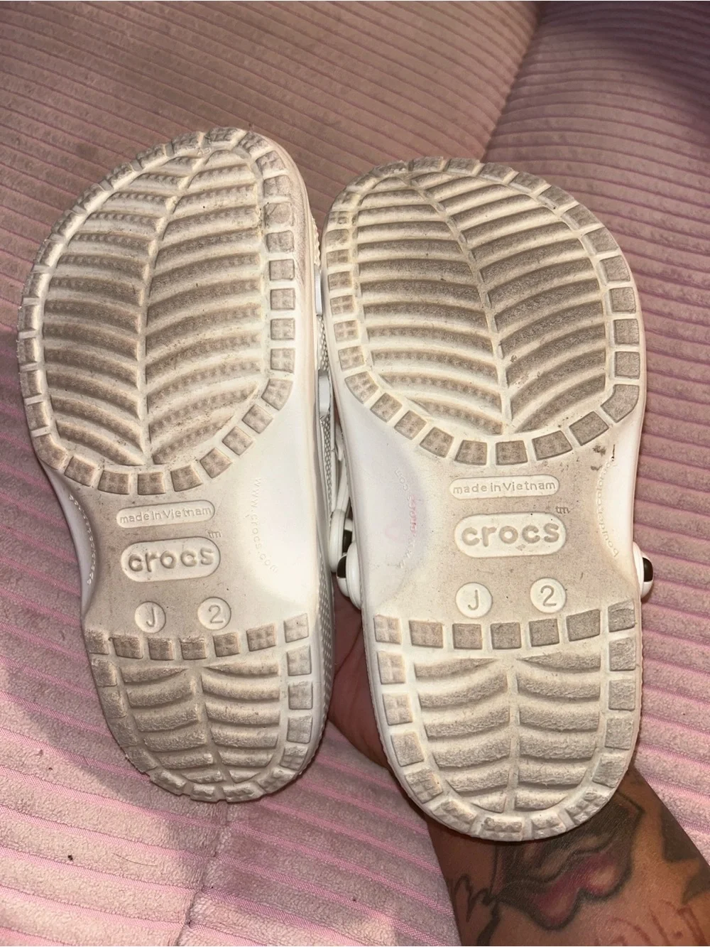 Kids Soccer Print Crocs Sandals - White/Black